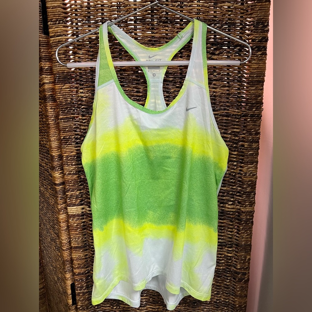 Nike - Womens Razor back- Green Multi color dry fit tank,‎ Size: Medium